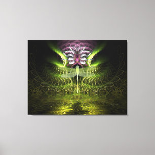 Dragonfly Fractal Magic Wrapped Canvas