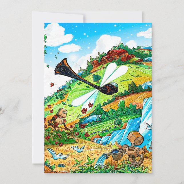 Dragonfly Garden canvas print | lover gift Holiday Card (Front)