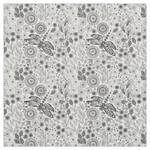 Dragonfly garden fabric