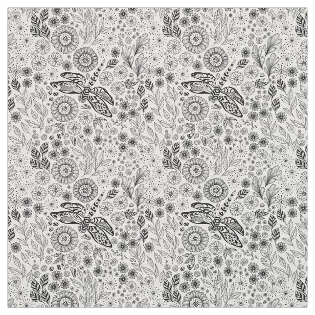 Dragonfly garden fabric (Swatch)