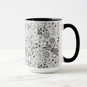 Dragonfly garden mug