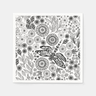 Dragonfly garden napkin