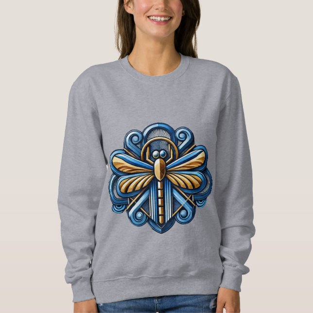 Dragonfly Geometric Nature Elegance Art Deco✨ Sweatshirt (Front)
