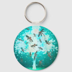 Dragonfly Glow Tree Key Ring