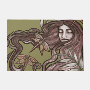 Dragonfly Goddess Nature Lovers Summer             Doormat