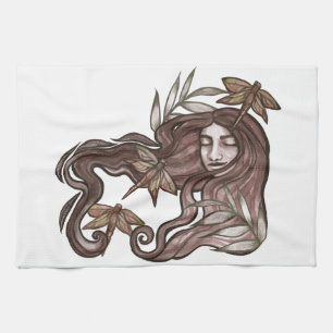 Dragonfly Goddess Nature Lovers Summer Tea Towel