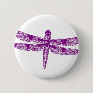 Dragonfly Graphic Round 6 Cm Round Badge
