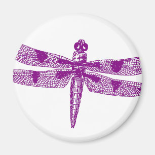 Dragonfly Graphic Round Magnet