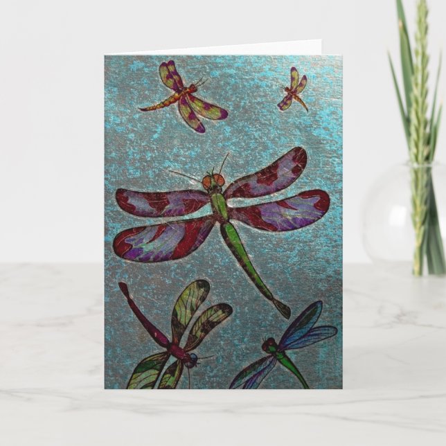 Dragonfly Greeting Card Blank Inside (Front)