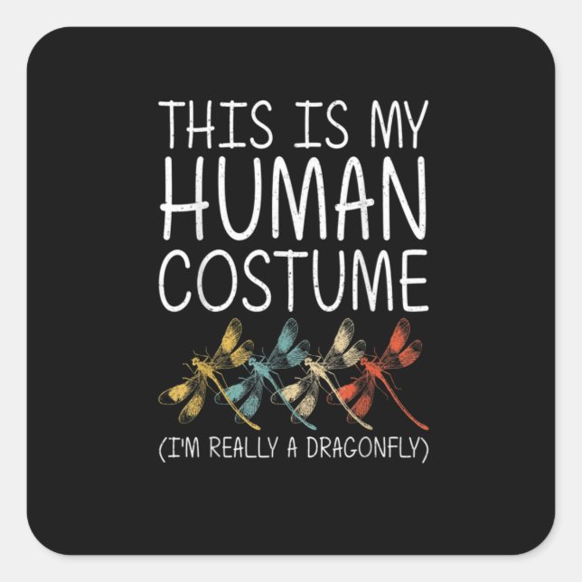 Dragonfly Halloween Human Costume Swarm Nymph Square Sticker (Front)