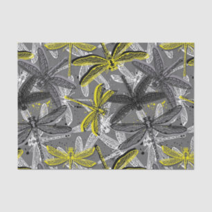 dragonfly hand drawn stylised seamless pattern tissue paper