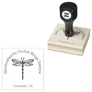 Dragonfly Handcrafted By Customisable Rubber Stamp