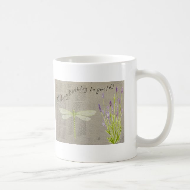 dragonfly happy birthday coffee mug (Right)