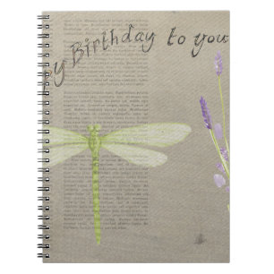 dragonfly happy birthday notebook