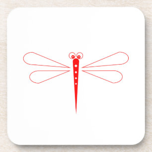 Dragonfly - Hard Plastic coasters - set of 6