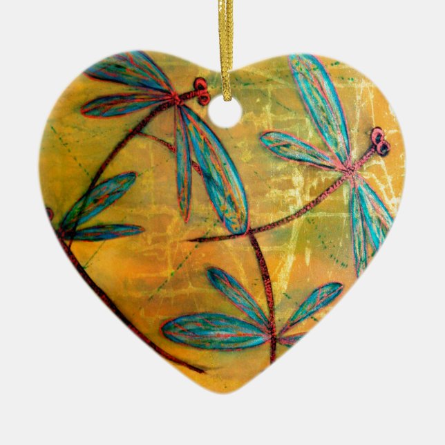 Dragonfly Haze Ceramic Tree Decoration (Front)