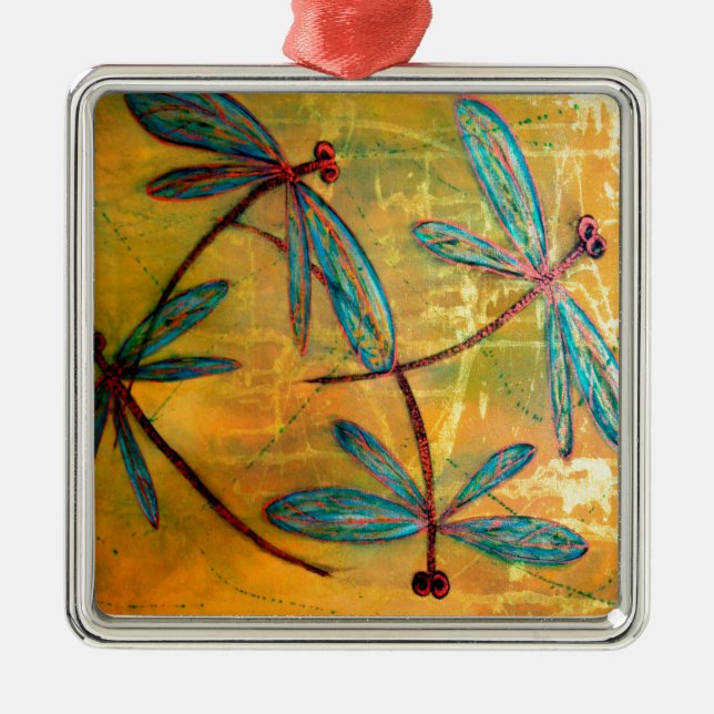 Dragonfly Haze Metal Tree Decoration (Front)