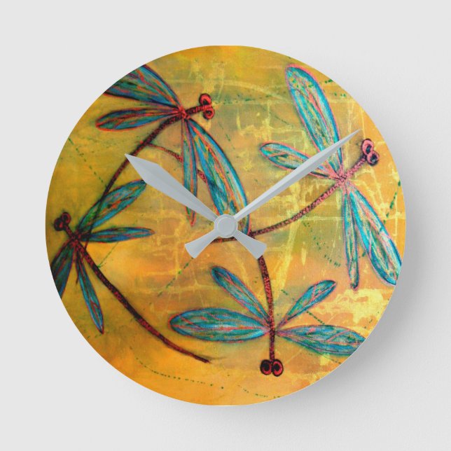 Dragonfly Haze Square Wall Clock (Front)