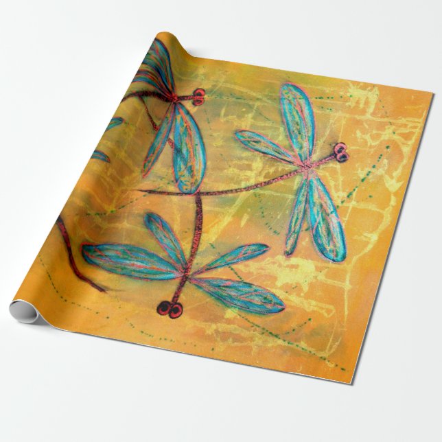 Dragonfly Haze Wrapping Paper Custom (Unrolled)