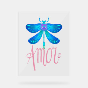 dragonfly heart acrylic sign
