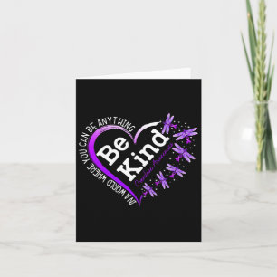 Dragonfly Heart Be Kind Purple Overdose Awareness Card