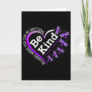 Dragonfly Heart Be Kind Purple Overdose Awareness  Card