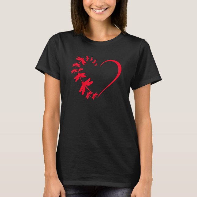 Dragonfly Heart Insect Bugs Spiritual Animal T-Shirt (Front)