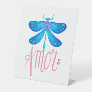 dragonfly heart pedestal sign