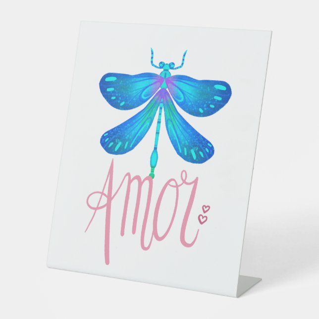 dragonfly heart pedestal sign (Front)