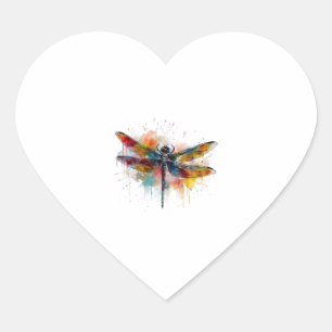 Dragonfly   heart sticker