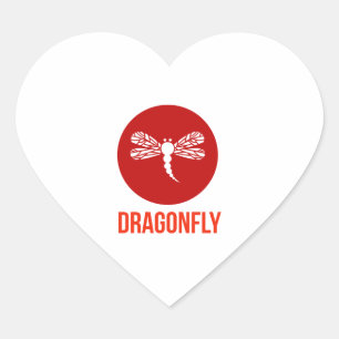 Dragonfly                     heart sticker