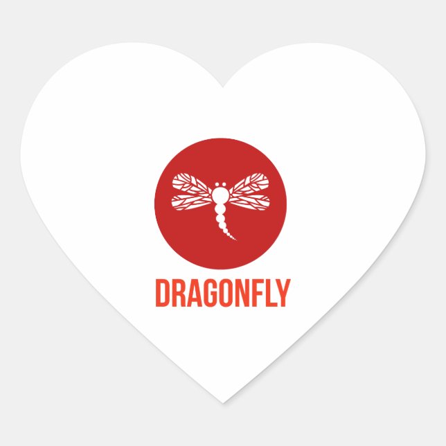 Dragonfly                     heart sticker (Front)