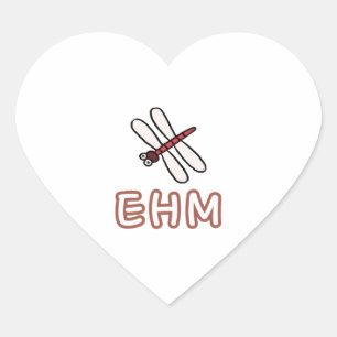 Dragonfly heart sticker