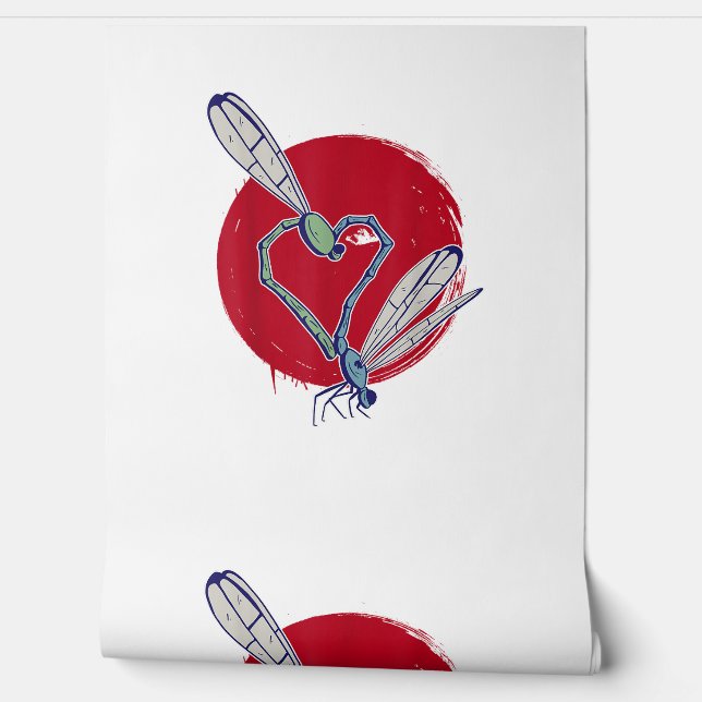 Dragonfly Heart - Valentines Day Dragonfly T-Shirt Wallpaper (Unrolling)