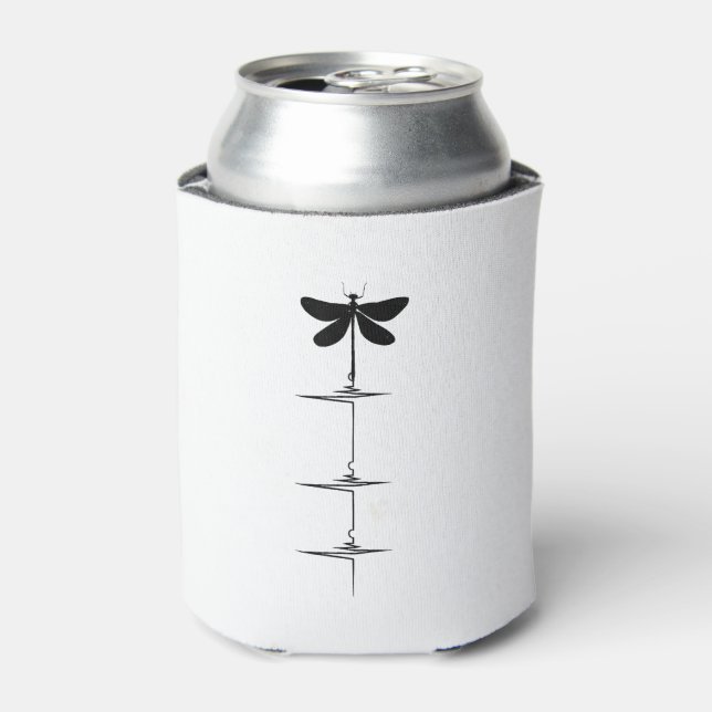 Dragonfly Heartbeat EKG Pulse Nature Insect Dragon Can Cooler (Can Front)