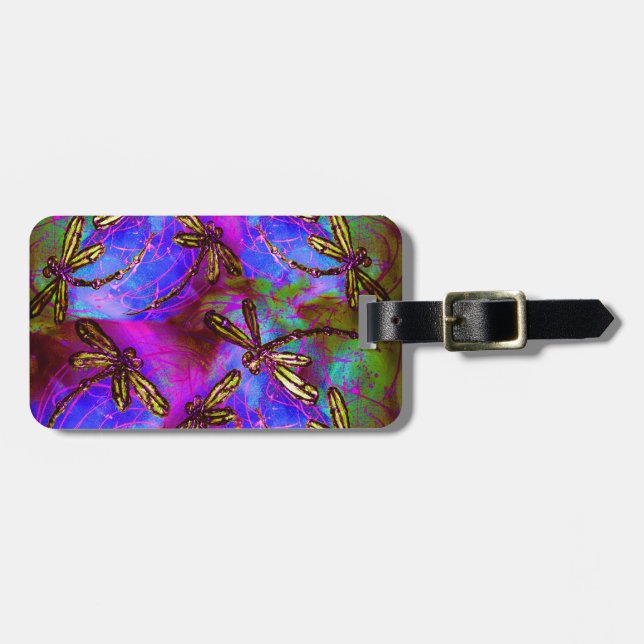 Dragonfly Hippy Flit Luggage Tag (Front Horizontal)