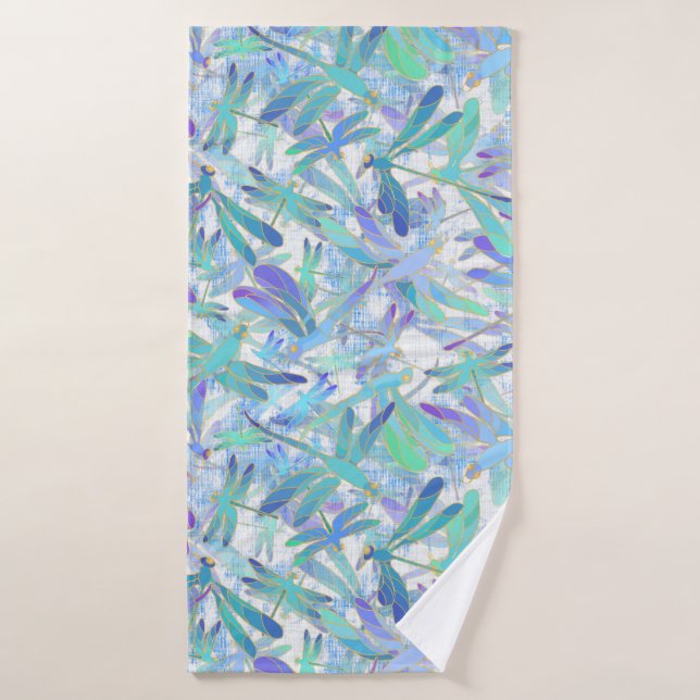 Dragonfly Holiday | White Bath Towel (Bath Towel)