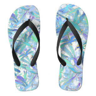 Dragonfly Holiday White Flip Flops