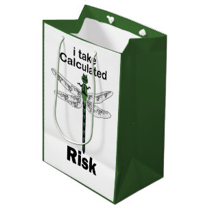 Dragonfly I Take Calculated Risk Funny Medium Gift Bag