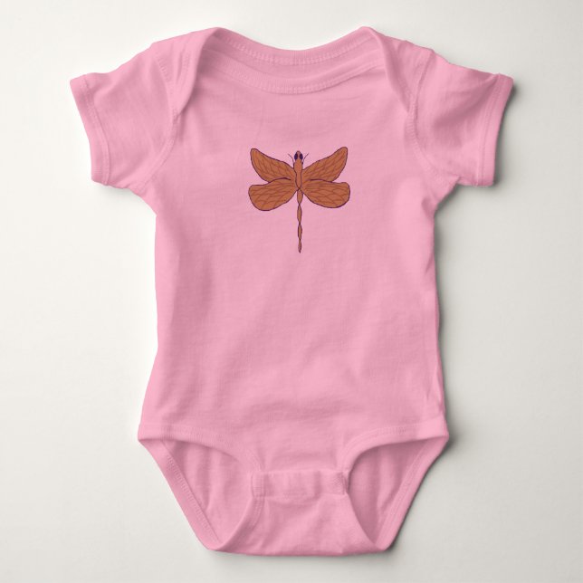 Dragonfly Illustration Art Baby Bodysuit (Front)