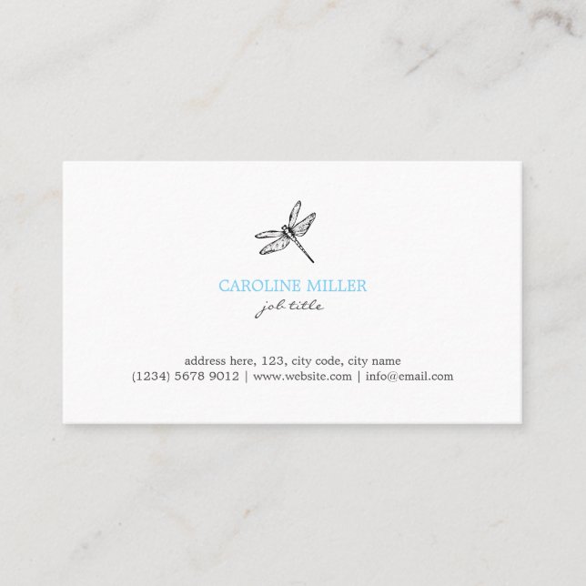 Dragonfly illustration feminine elegant cute card (Front)