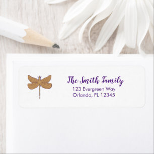 Dragonfly Illustration Return Address Label