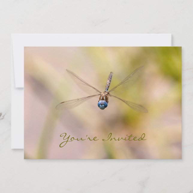 Dragonfly in Flight Photo Invitation (Front)