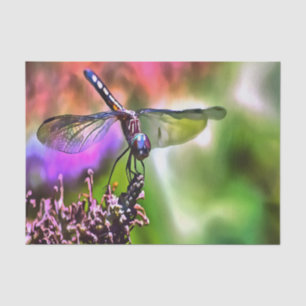 Dragonfly In Green and Blue Realistic Painting Tissue Paper