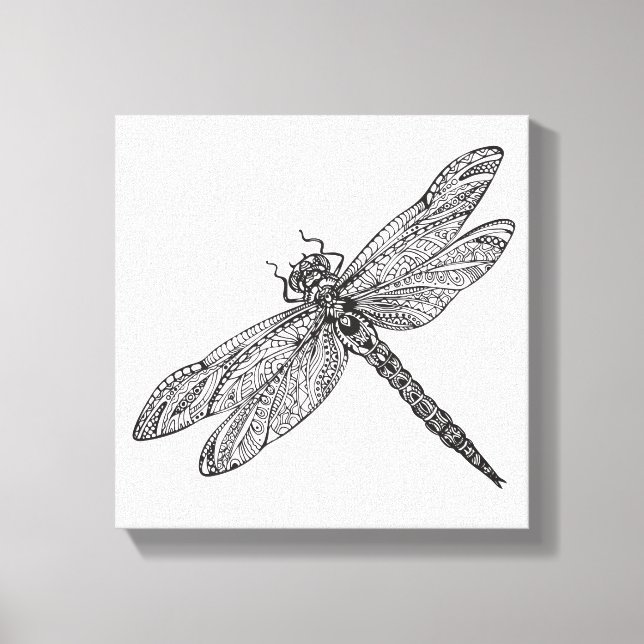 Dragonfly In Style 6 Canvas Print (Front)