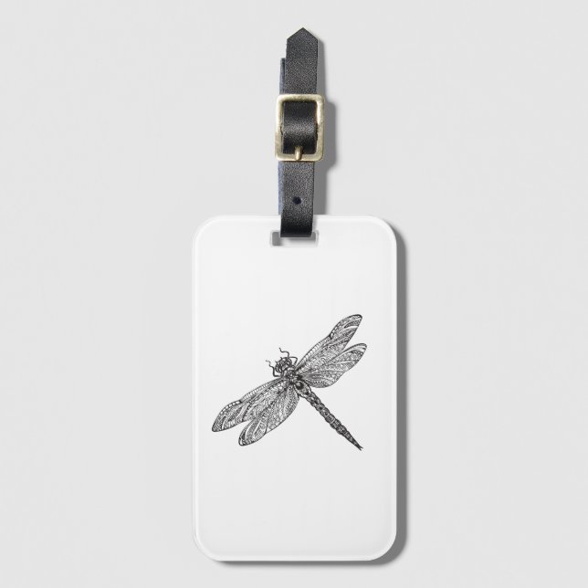 Dragonfly In Style Luggage Tag (Front Vertical)