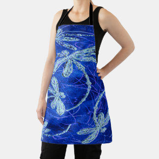 Dragonfly Indigo Dance Apron