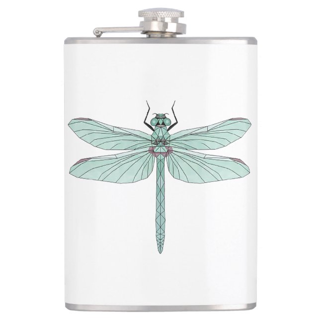 dragonfly insect Vinyl Wrapped Flask (Front)
