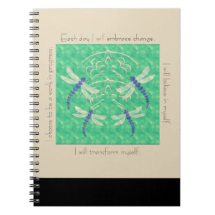 Dragonfly Inspirational Spiral Notebook
