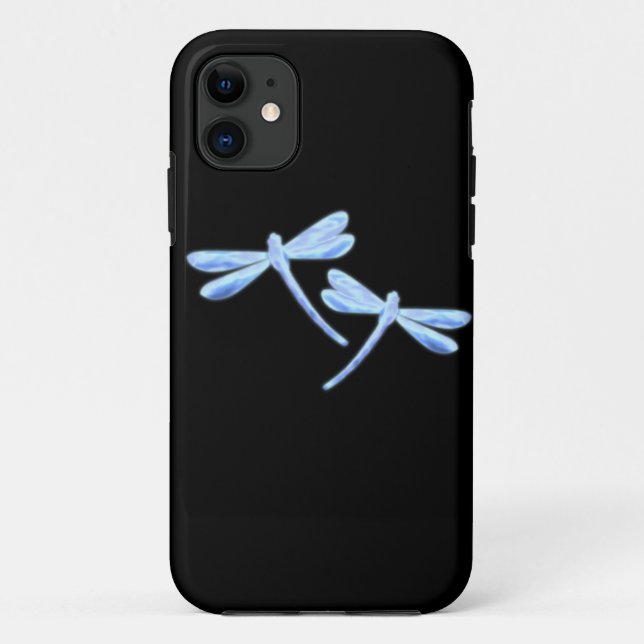 Dragonfly iPhone Case - Ice Blue Glow (Back)
